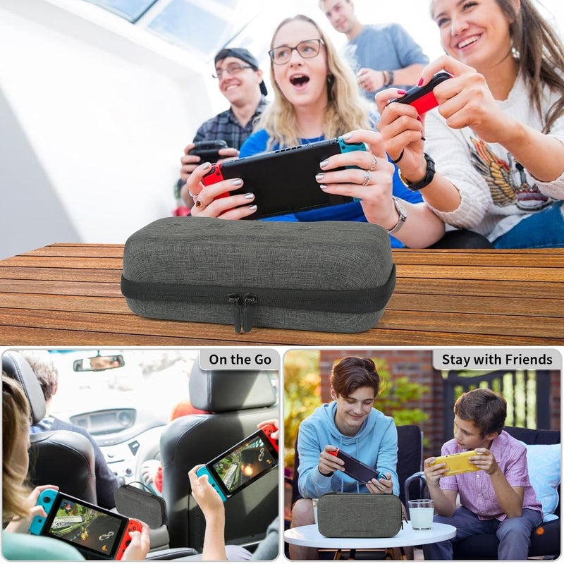 BLK8IGHT OLED Case for Nintendo Switch - Hard Shell Travel Case with 20 Games (Grey) - Image 5